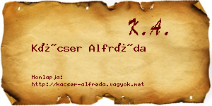 Kácser Alfréda névjegykártya